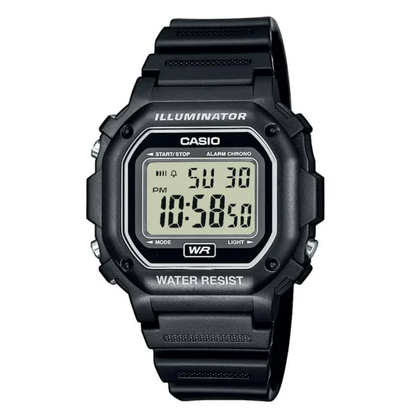 Casio Hombre Deportivo - Resina Negra F108WH-1ACF